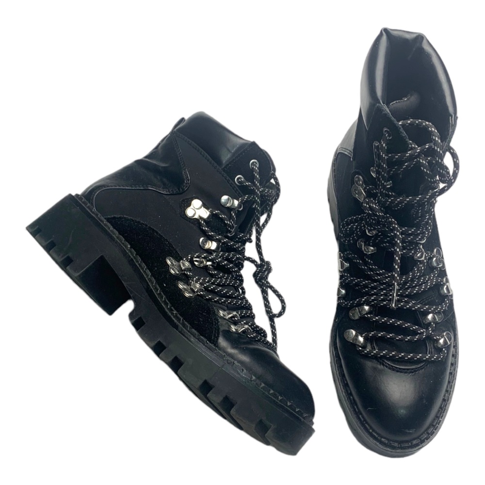 Zara Trafaluc Black Mountain Hiking Boots sz US 6.5 EU 37